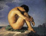 Hippolyte Flandrin Young Man by the Sea oil painting reproduction